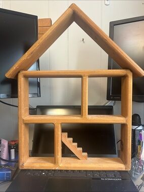 Wooden House Display Shelf - 19” tall
